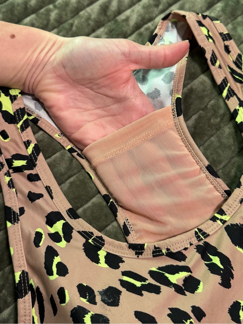 Fabletics On-The-Go Medium Impact Sports Bra II in Desert Wavy Leo - Picture 8 of 9